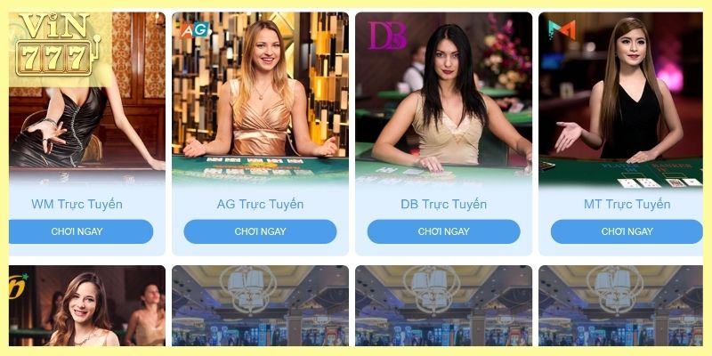 Những sảnh chơi xanh chín tại danh mục casino777